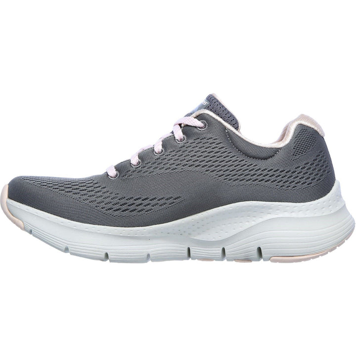 Women's Wide Fit Skechers 149057 Unny Outlook Sports Sneakers - Grey/Pink