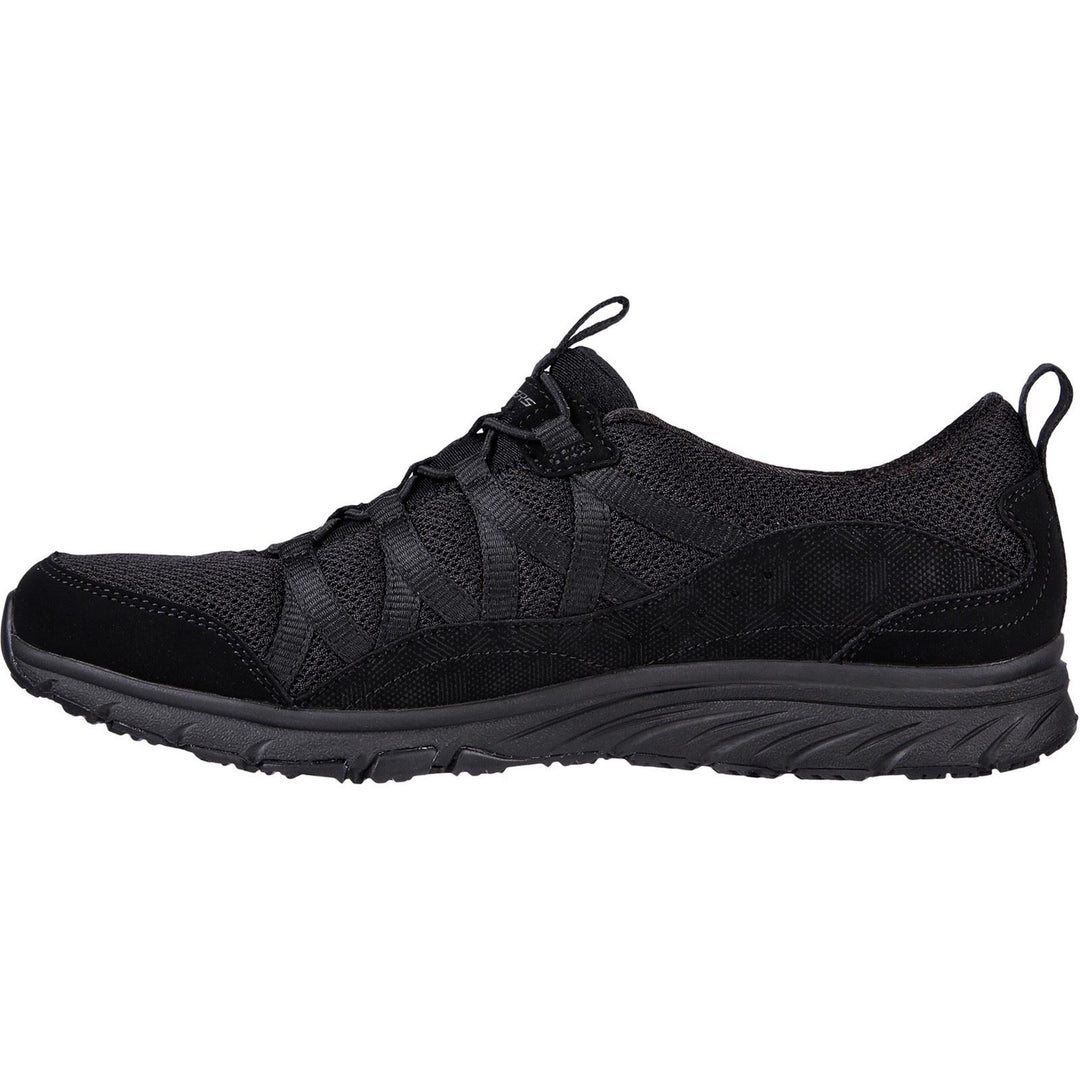 Women's Wide Fit Skechers 104281 Gratis Sport Live Golden Sneakers - Black