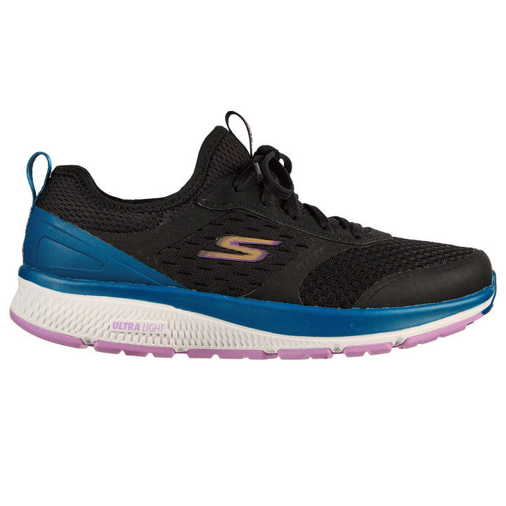 Women's Wide Fit Skechers 128276 Go Run Consistent Vivid Sneakers - Black