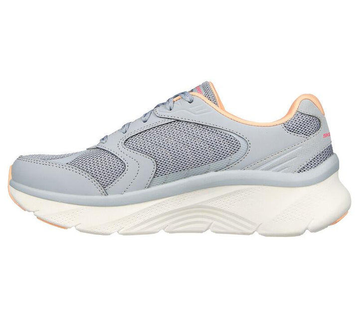 Women's Wide Fit Skechers 149686 Relaxed Fit Arch Fit D'lux Sneakers - Gray/Coral