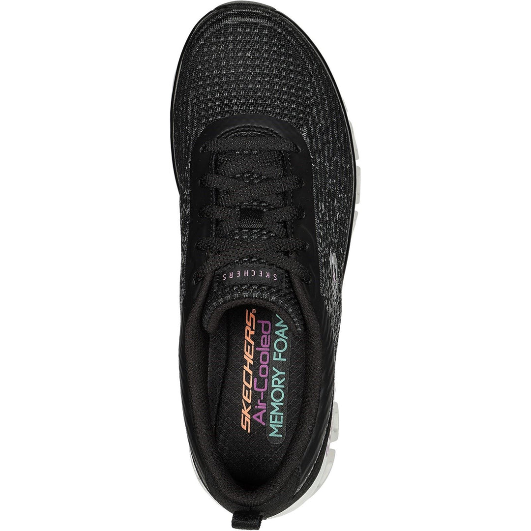 Women's Wide Fit Skechers 104325 Glide-Step Head Start Sneakers -  Black