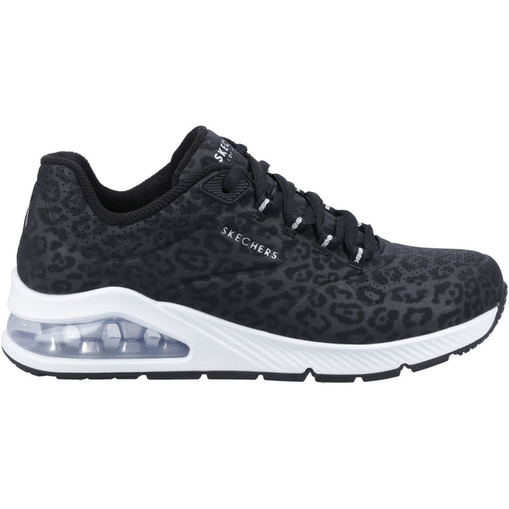 Women's Wide Fit Skechers 155642 Uno 2 In Kat Neato Sneakers - Black