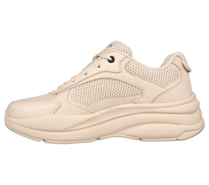 Women's Wide Fit Skechers 177402 Street Twisterz Lighten Up Sneakers - Sand