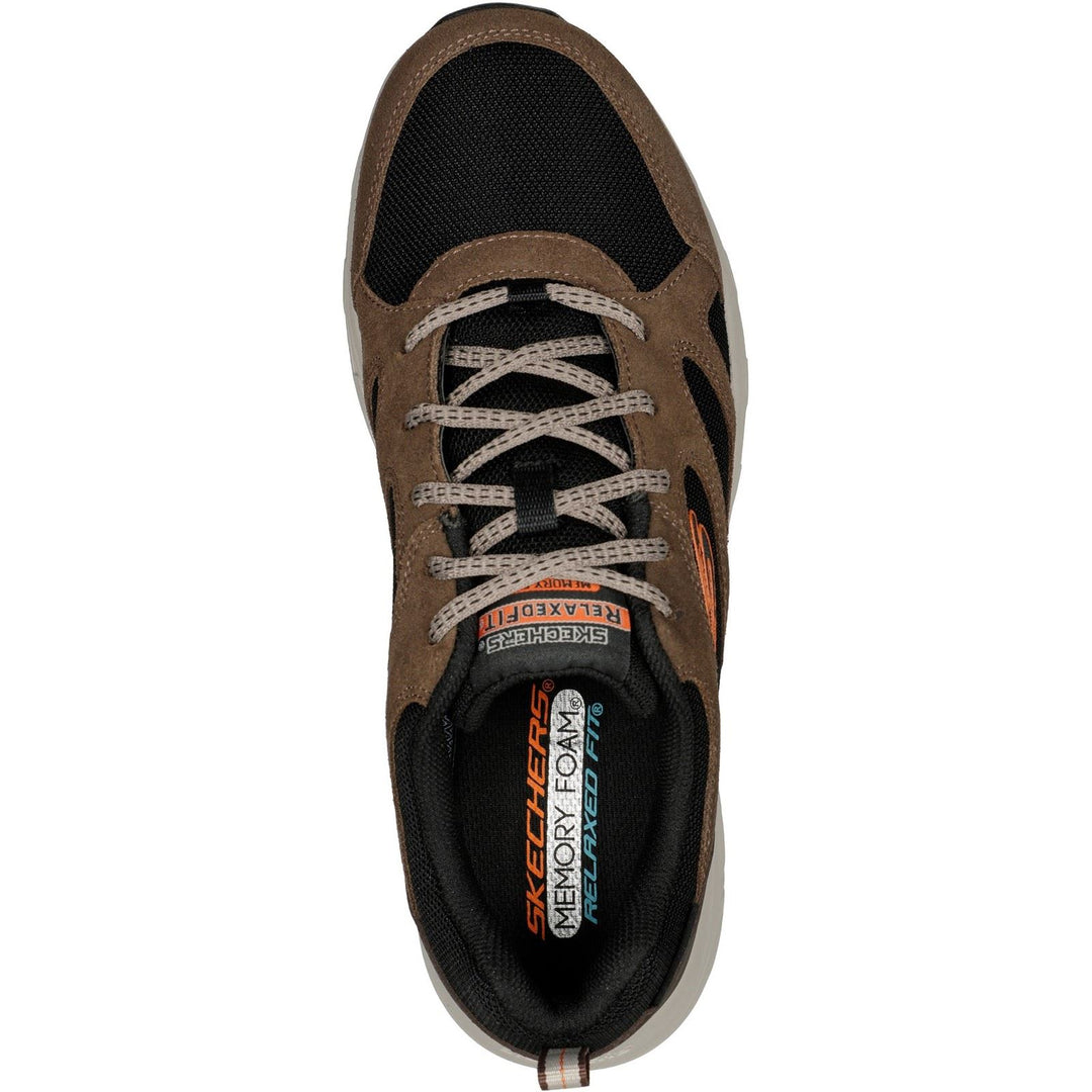 Men's Wide Fit Skechers 237348 Oak Canyon Sunfair Trekking Low Cut Sneakers - Brown/Black