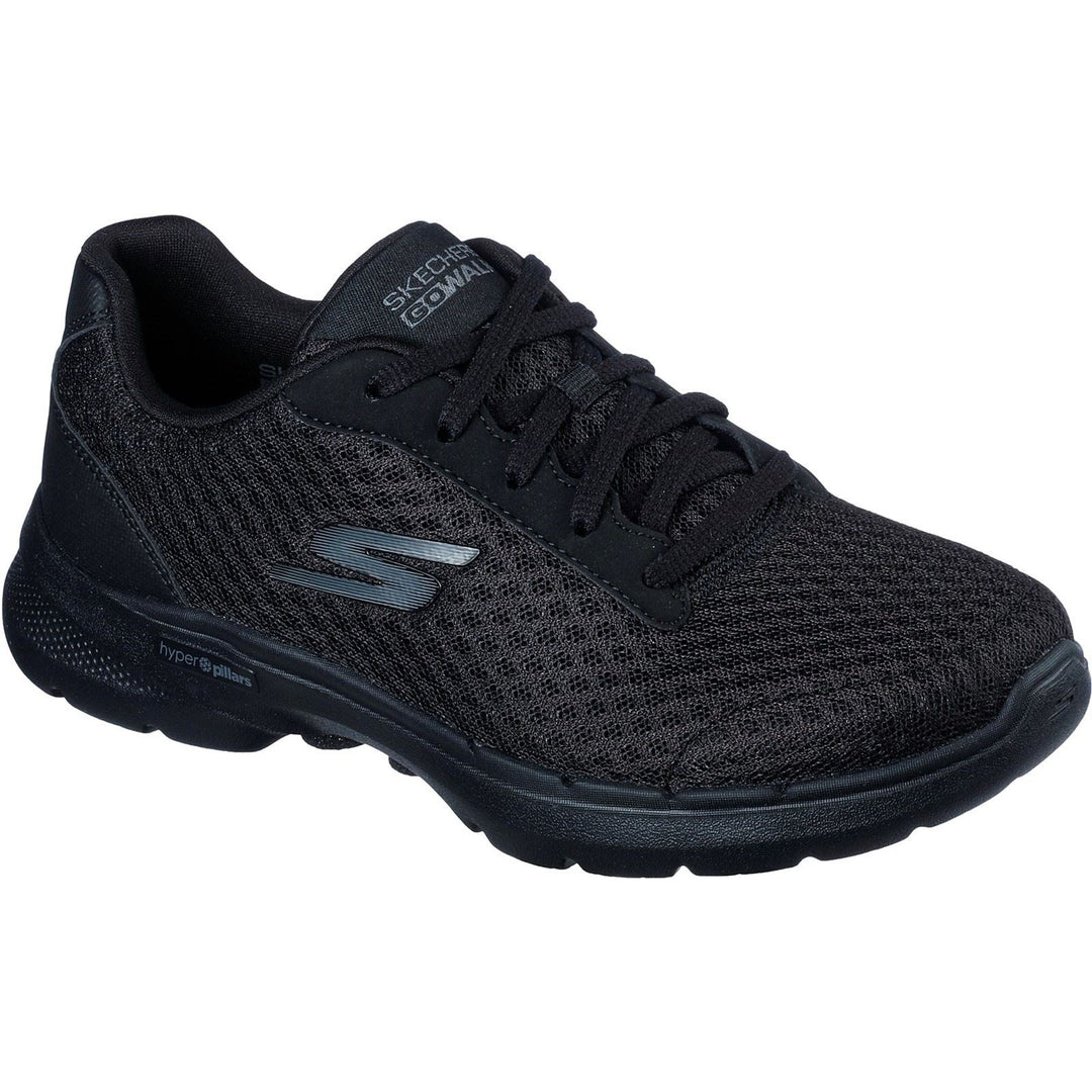 Women's Wide Fit Skechers 124514  Go Walk 6 Iconic Vision Sneakers - Black