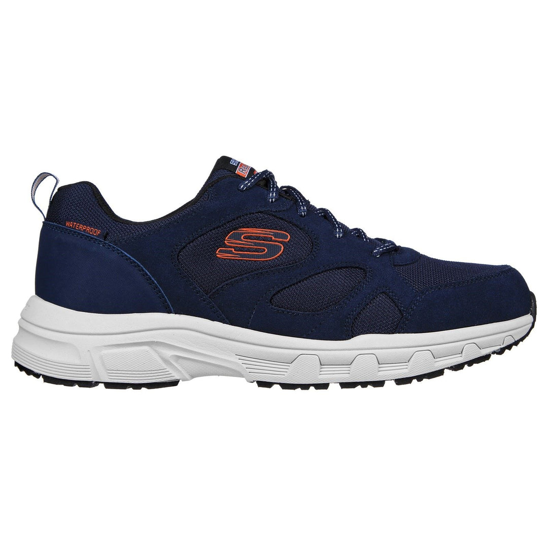 Men's Wide Fit Skechers 237348 Oak Canyon Sunfair Trekking Low Cut Sneakers - Navy/Orange