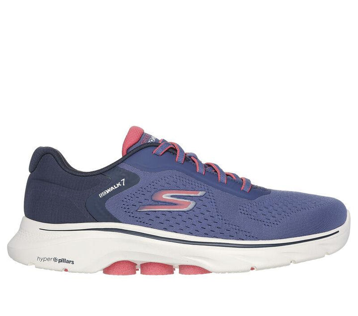 Women's Wide Fit Skechers 125215 Go Walk 7 Cosmic Waves Sneakers