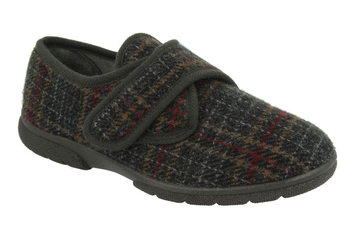 Mens Wide Fit DB Tartan Slippers