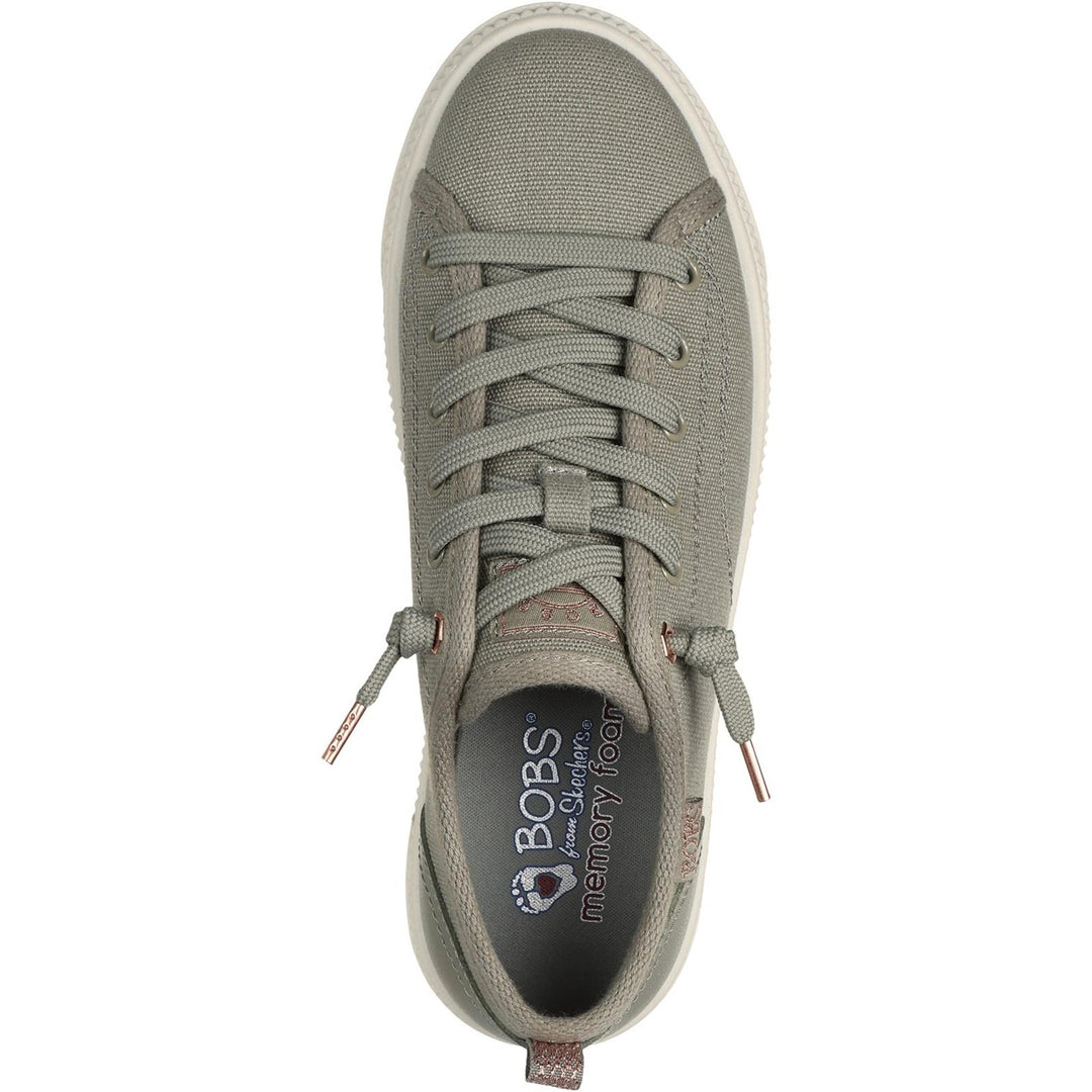 Women's Wide Fit Skechers 114640 Bobs Copa Canvas Shoes
