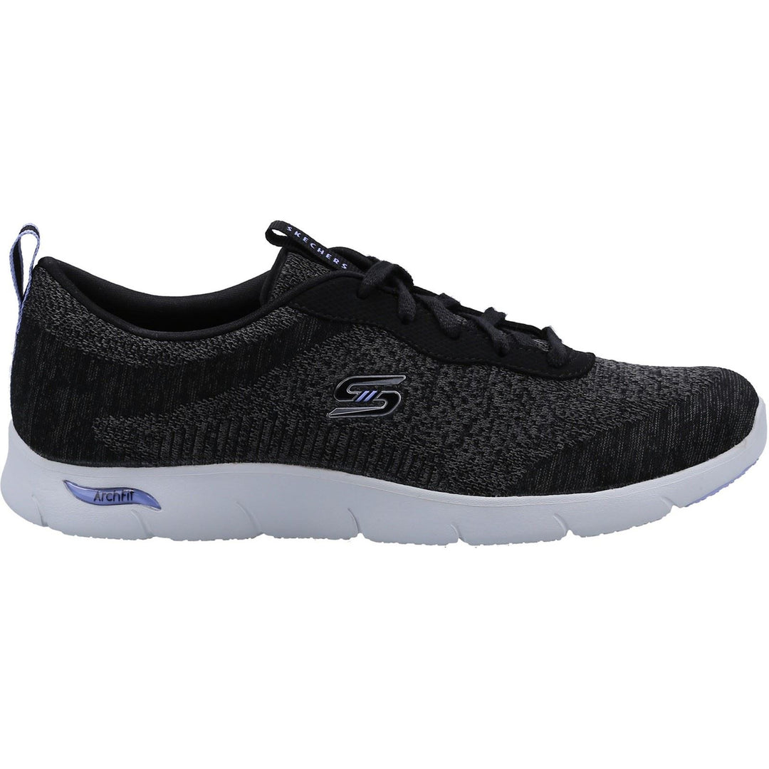 Women's Wide Fit Skechers 104272 Arch Fit Refine Sneakers -  Black/White