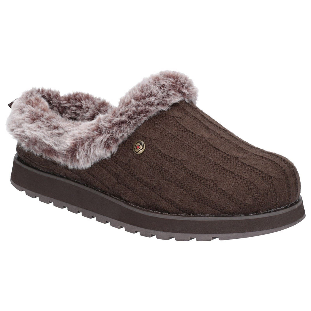 Women's Wide Fit Skechers 31204 Keepsakes Ice Angel Mule Slippers