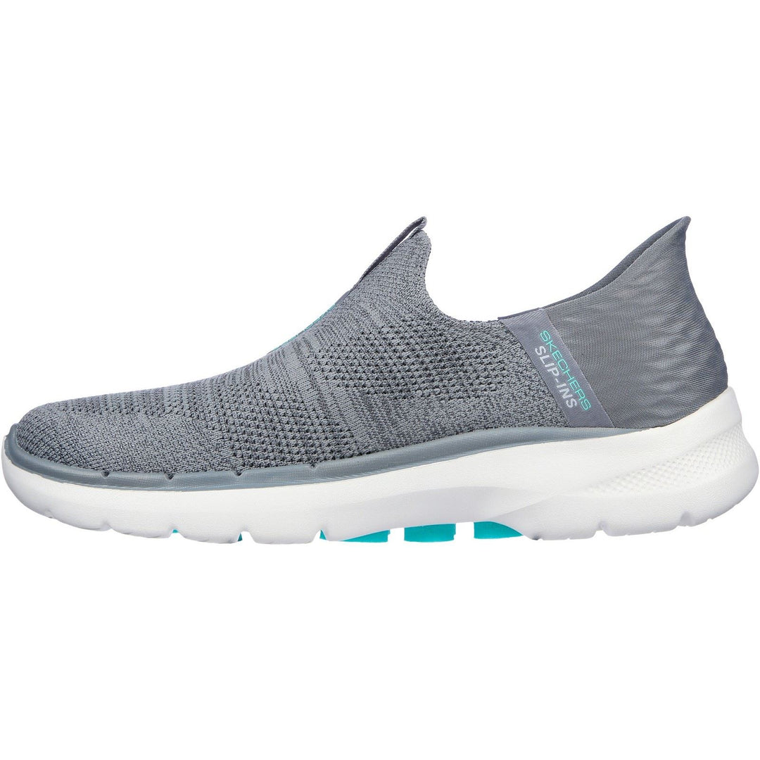 Women's Wide Fit Skechers 124569 Slip-ins GO WALK 6 Fabulous View Sneakers - Grey