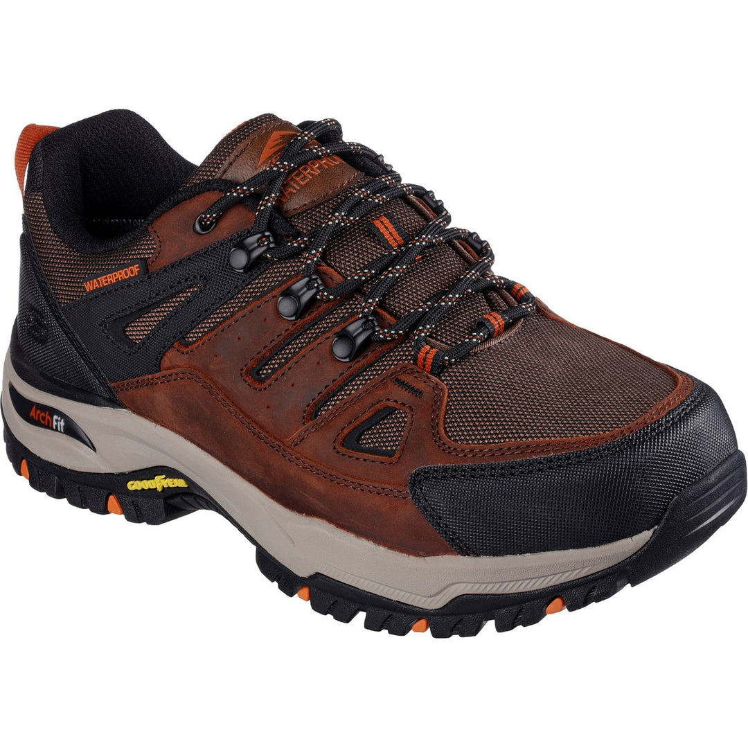 Men's Wide Fit Skechers Relaxed Fit 204630 Arch Fit Dawson Argosa Good Year Walking Sneakers - Dark Brown