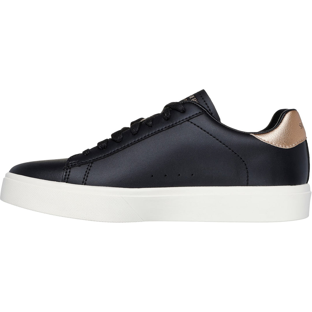 Women's Wide Fit Skechers 185016 Eden Lx Beaming Sneakers - Black/Rose Gold