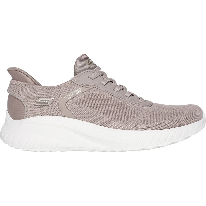 Women's Wide Fit Skechers Slip-ins 117497 Waves Bobs Sport Squad Sneakers