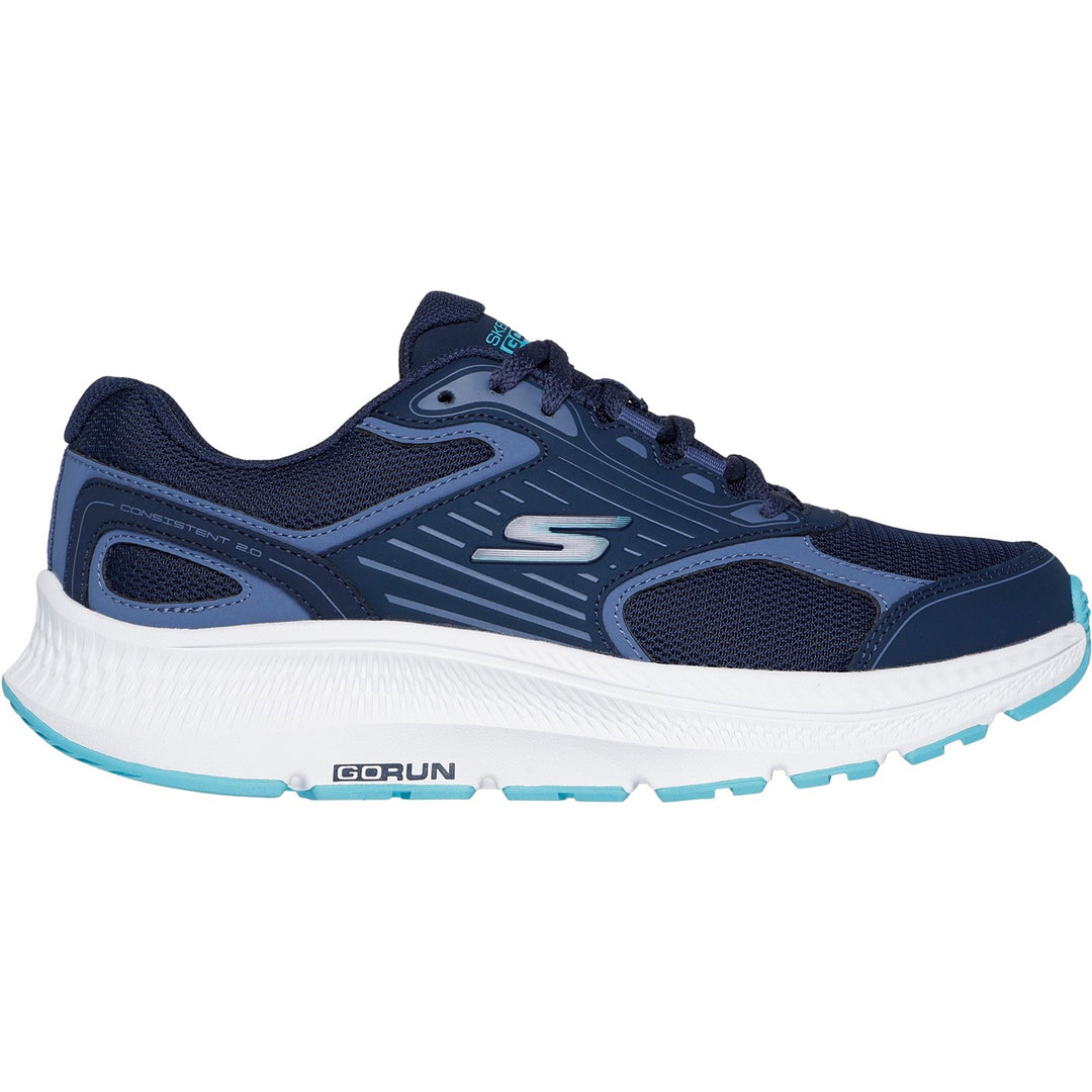 Women's Wide Fit Skechers 128606 Go Run Consistent 2.0 Advantage Sneakers