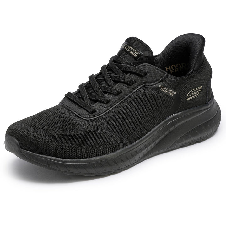 Women's Wide Fit Skechers Slip-ins 117497 Waves Bobs Sport Squad Sneakers