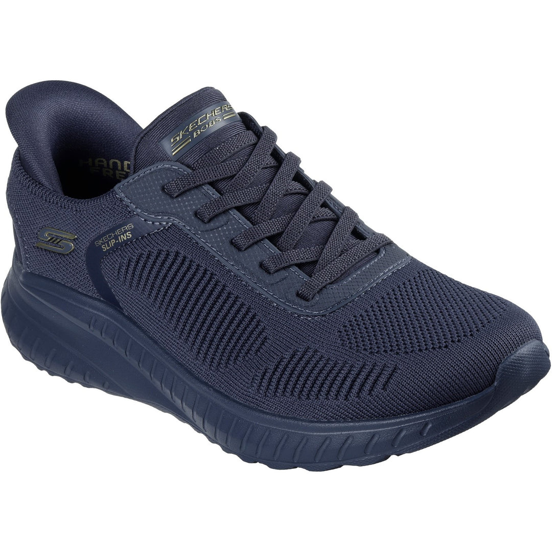 Women's Wide Fit Skechers Slip-ins 117497 Waves Bobs Sport Squad Sneakers