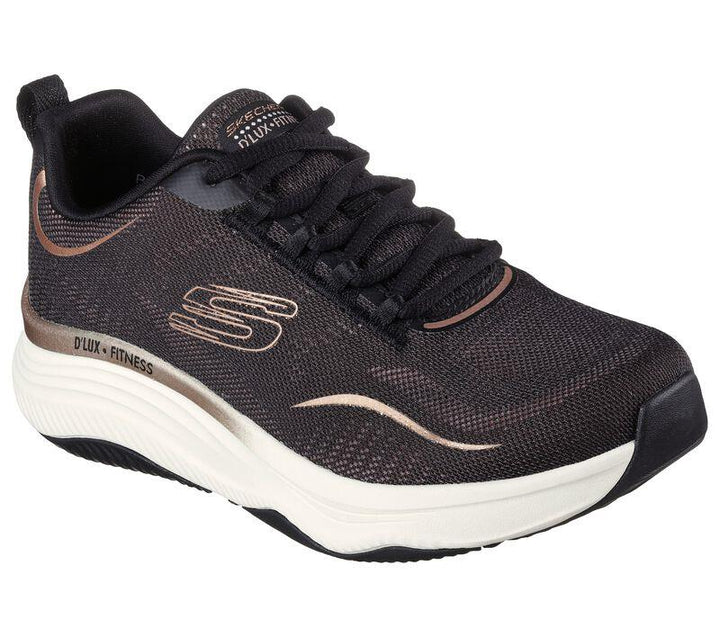 Women's Wide Fit Skechers 149837 D'lux Fitness Pure Glam Walking Sneakers