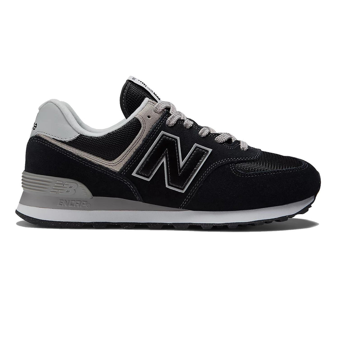 Men's Wide Fit New Balance  ML574EVB Running Sneakers - Exclusive - Black/White