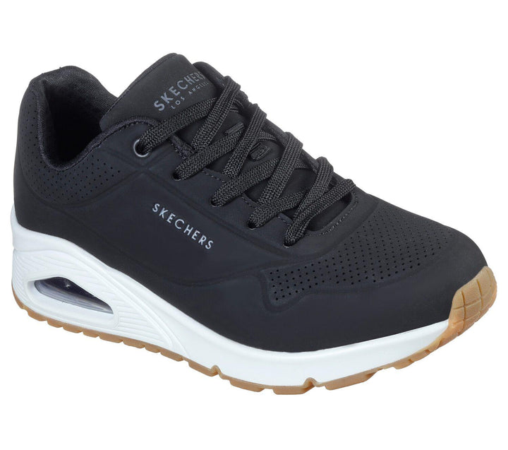 Women's Wide Fit Skechers 73690 Uno - Stand On Air Walking Sneakers