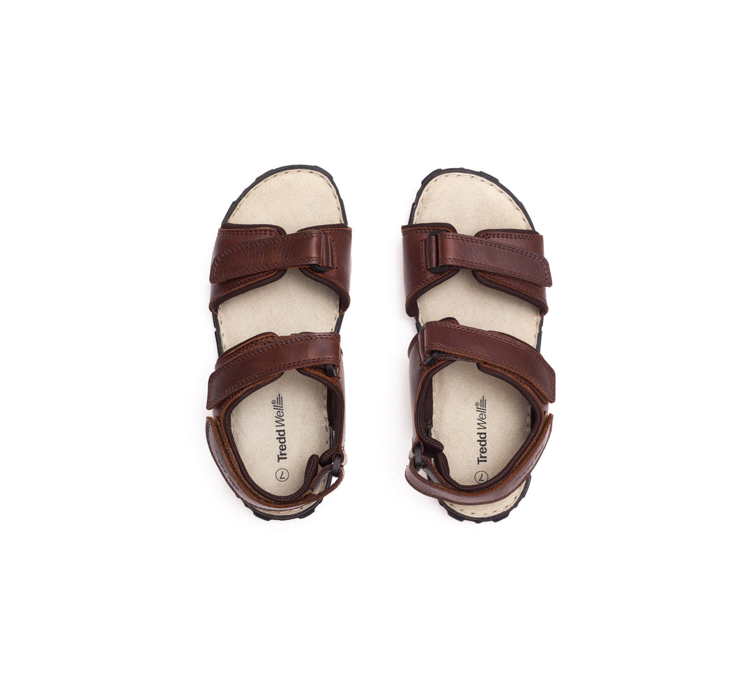 Womens Wide Fit James Leather Sandals by Tredd Well